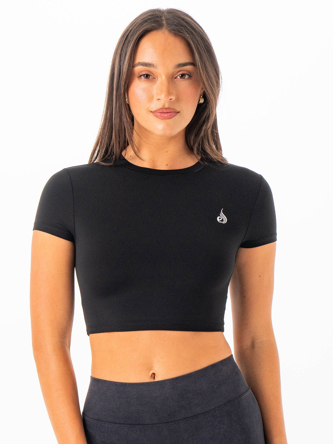 NKD Cropped Tee - Black Clothing Ryderwear