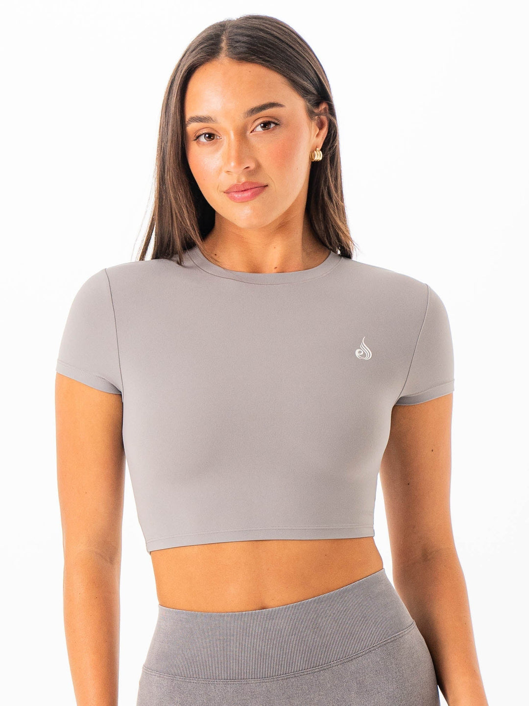 NKD Cropped Tee - Grey Clothing Ryderwear
