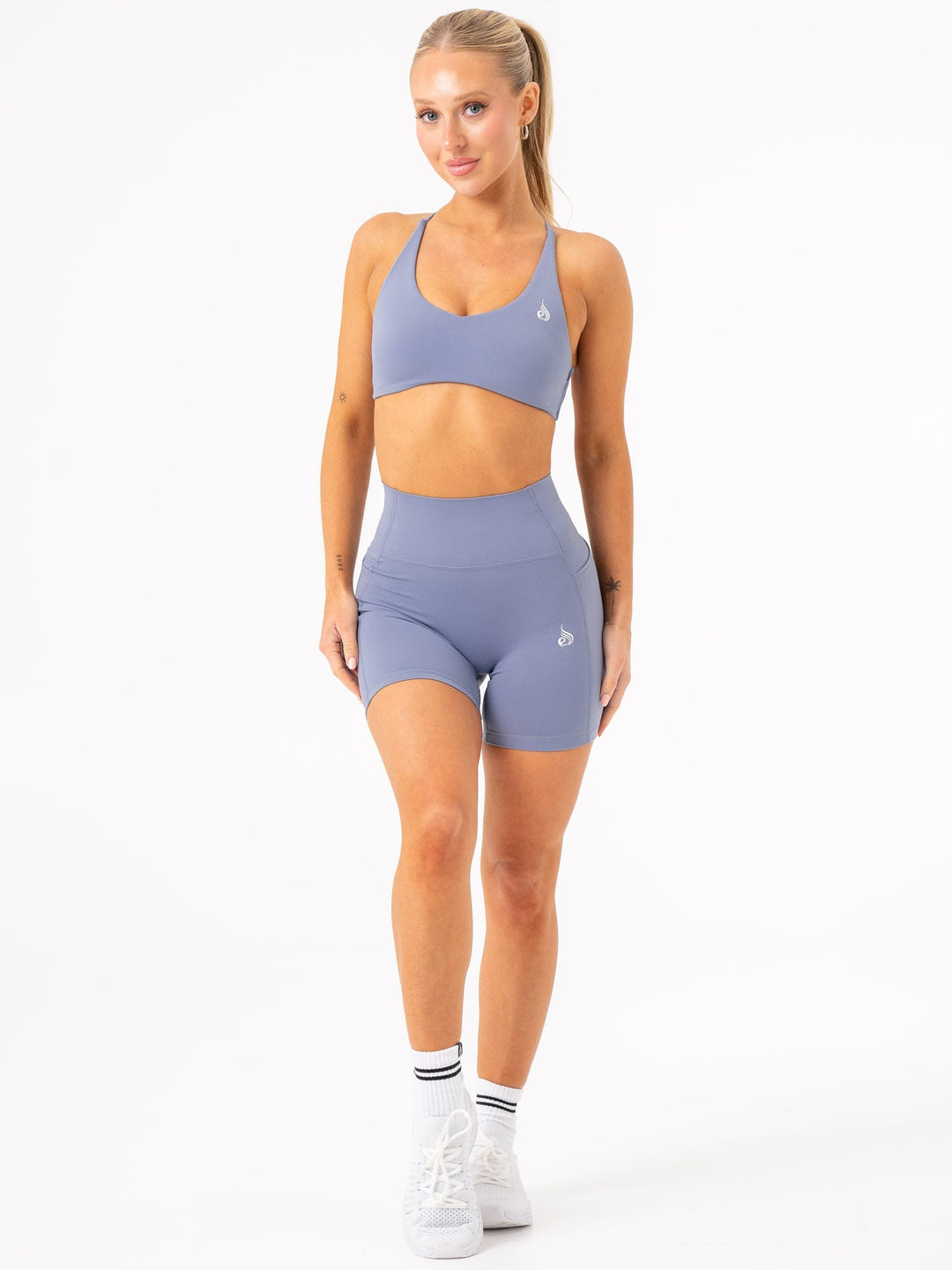 NKD Embody Sports Crop - Steel Blue Clothing Ryderwear