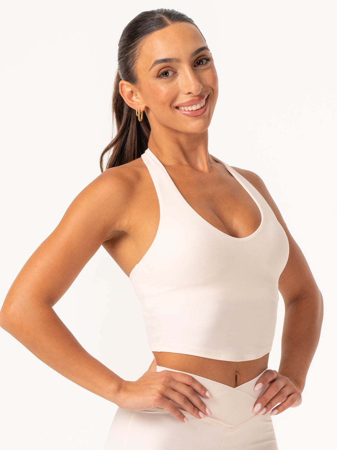 NKD Halter Shelf Tank - Off White Clothing Ryderwear