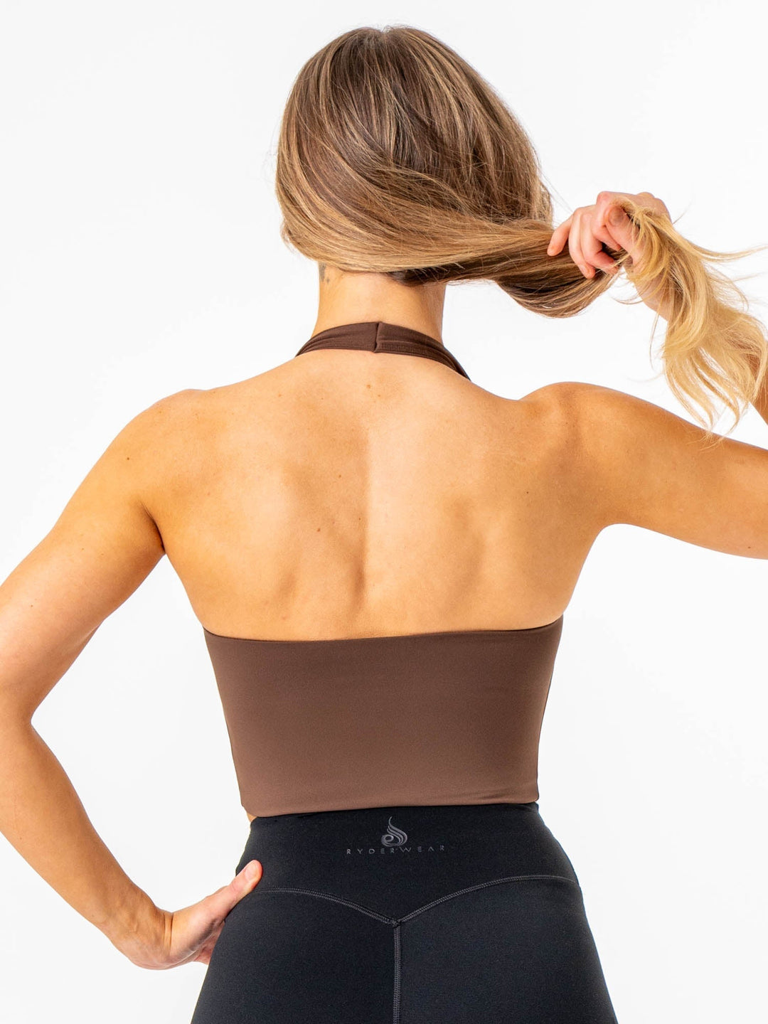 NKD Halter Tank - Chocolate Clothing Ryderwear
