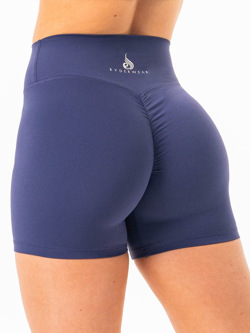 NKD High Waisted Scrunch Shorts Navy