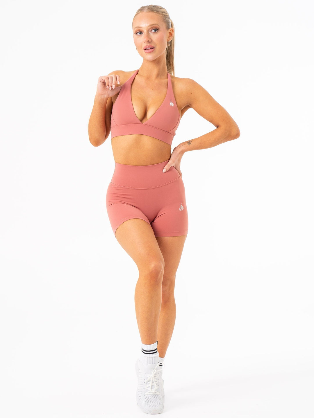 NKD High Waisted Shorts - Dusty Pink Clothing Ryderwear