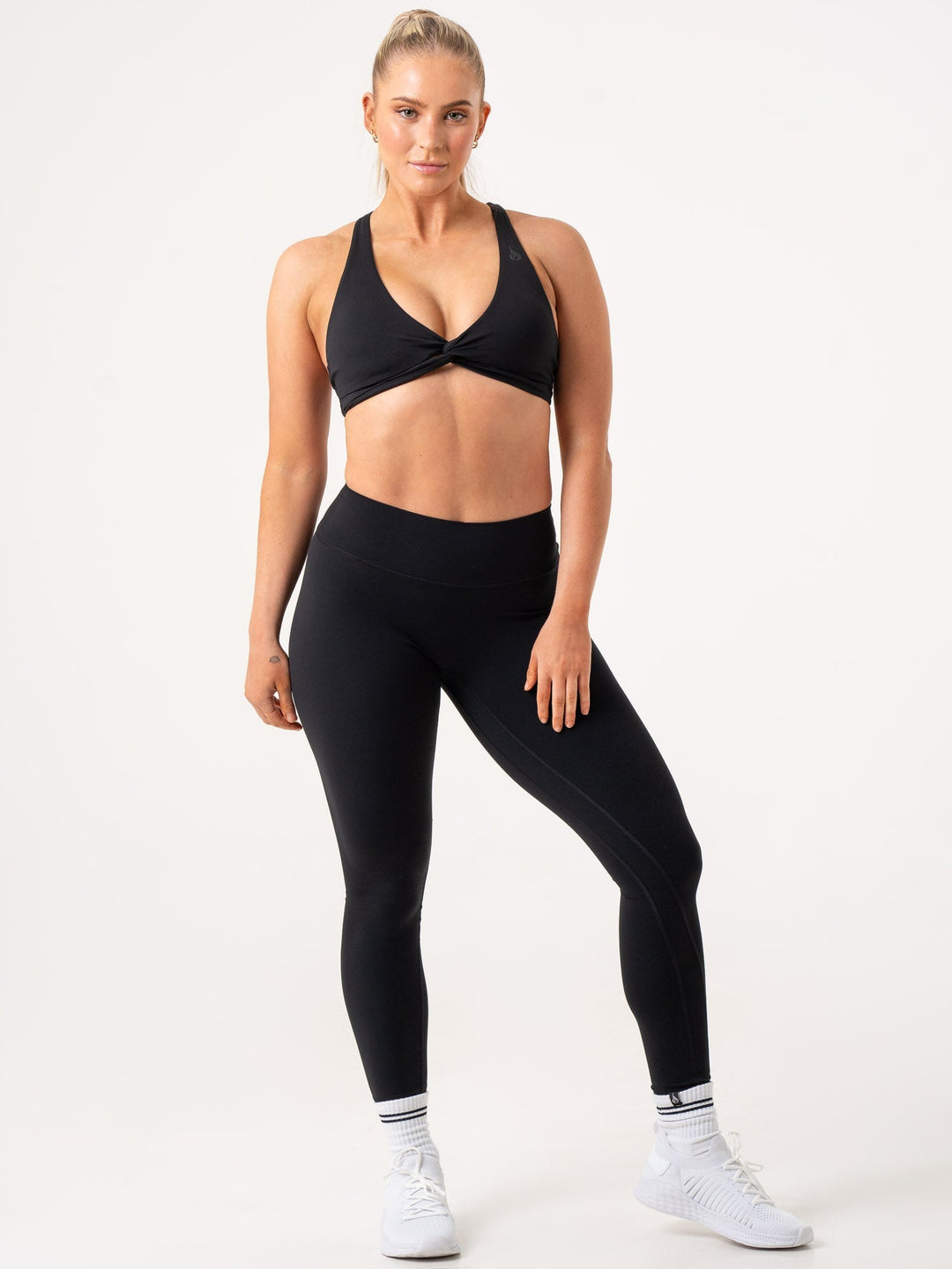 NKD Knot Sports Bra - Black Clothing Ryderwear