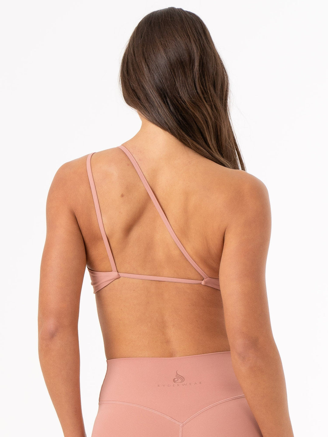 NKD One Shoulder Sports Bra - Dusty Pink Clothing Ryderwear