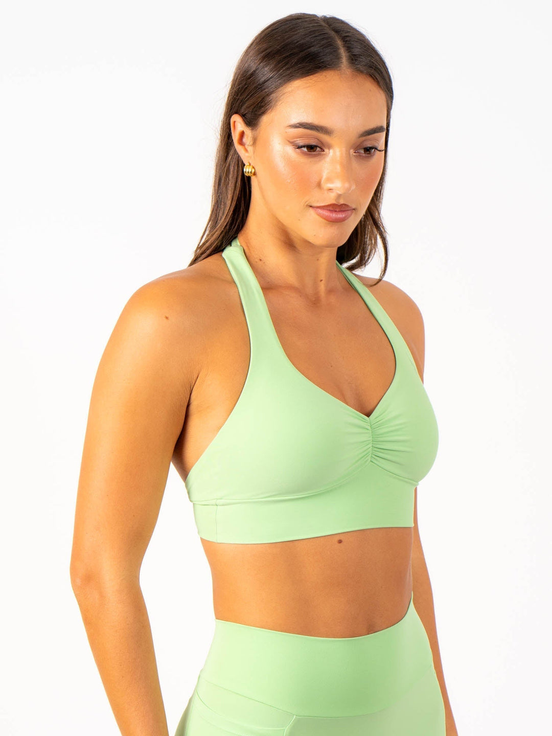 NKD Scrunch Halter Bra - Green Glow Clothing Ryderwear