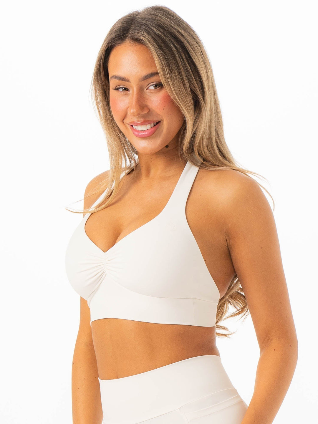 NKD Scrunch Halter Bra - Vanilla Clothing Ryderwear