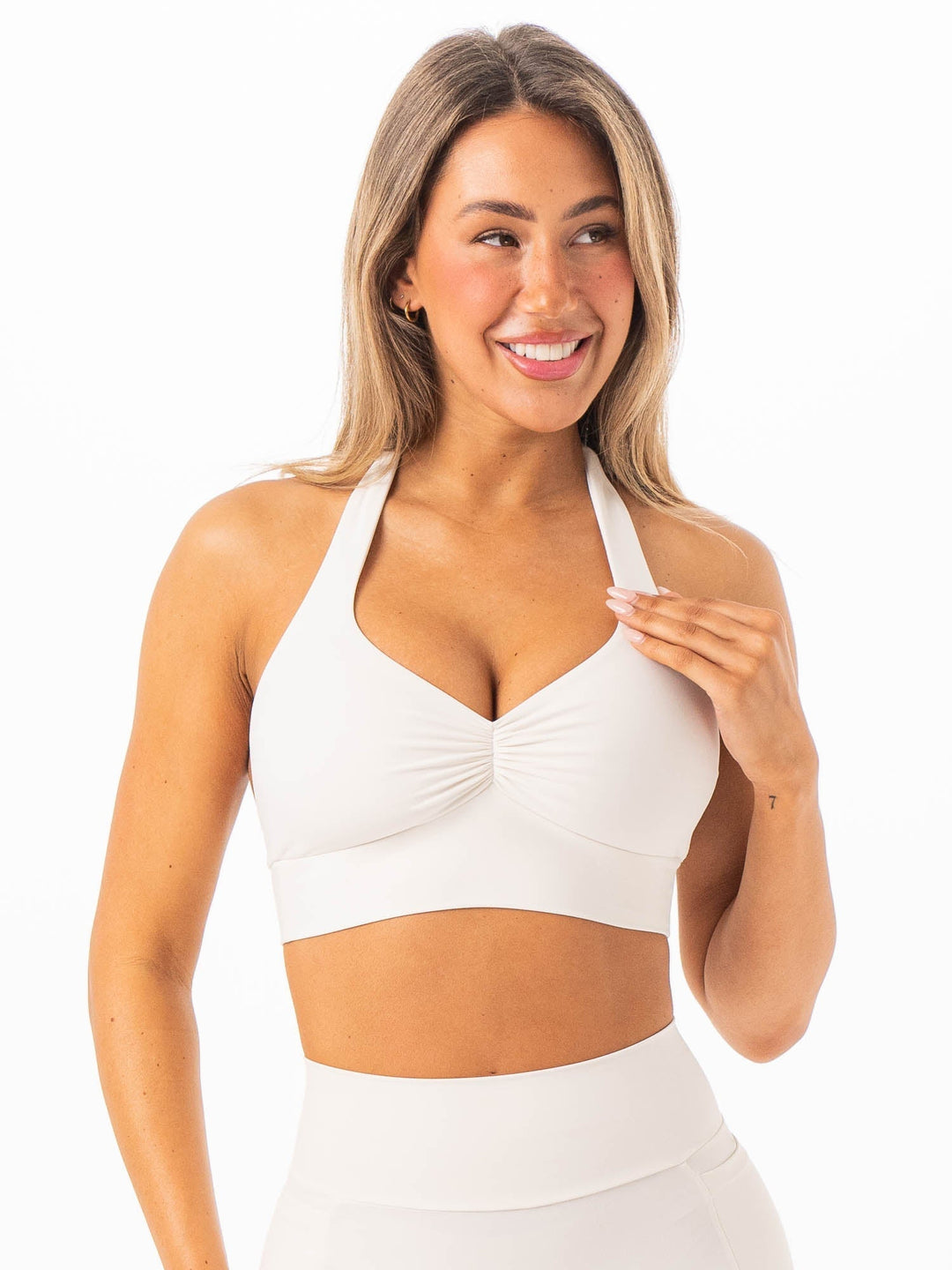 NKD Scrunch Halter Bra - Vanilla Clothing Ryderwear