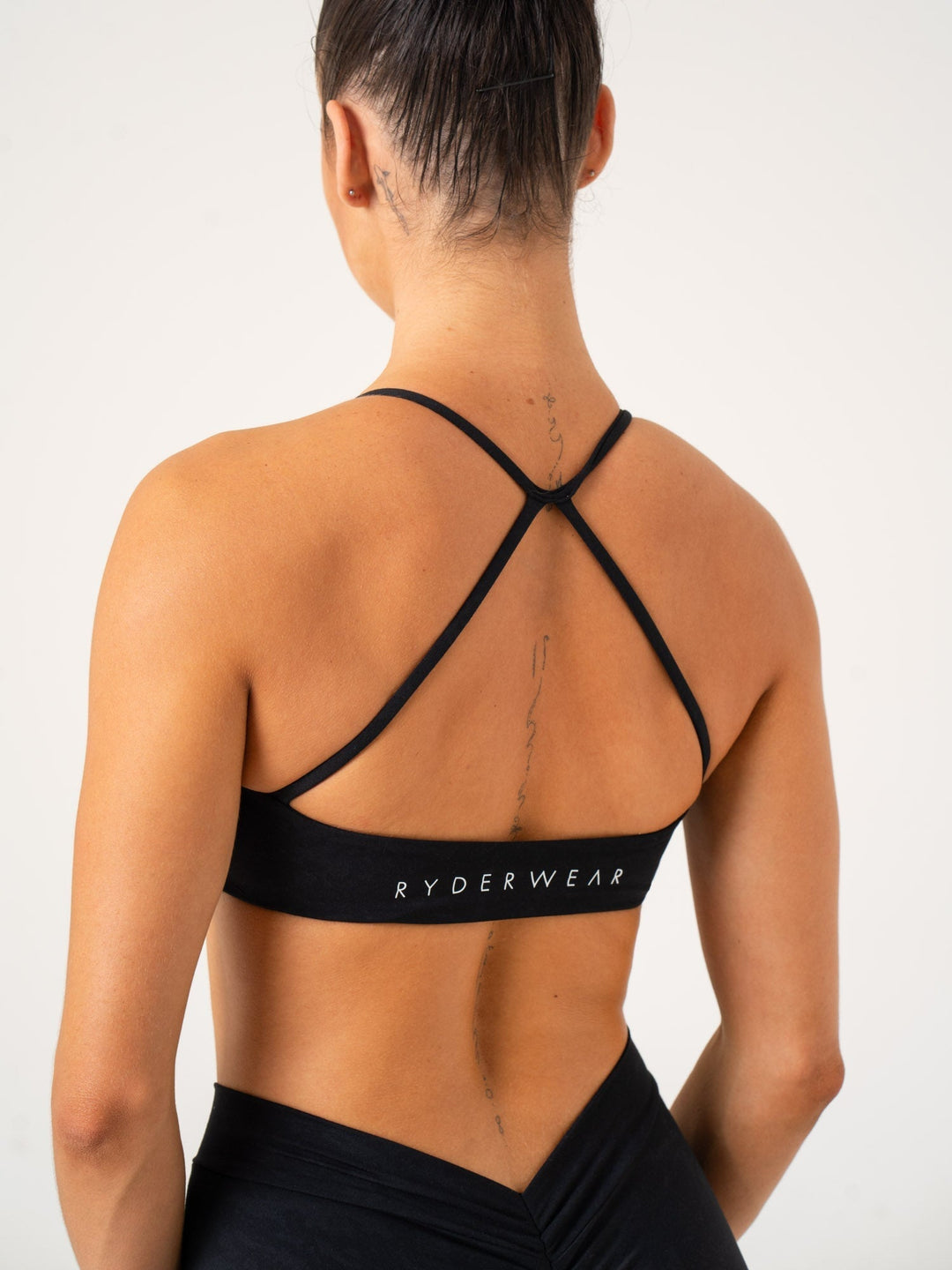 NKD Stonewash Sports Bra - Black Stonewash Clothing Ryderwear