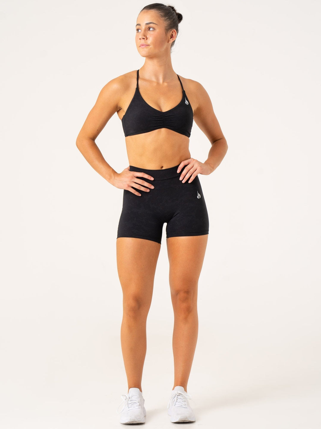 NKD Stonewash Sports Bra - Black Stonewash Clothing Ryderwear