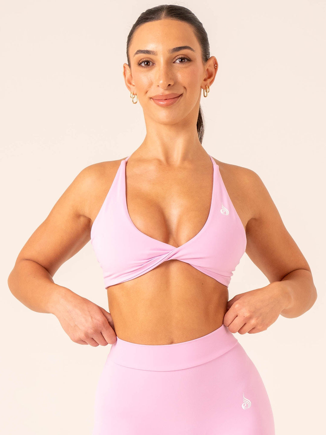 NKD Twist Sports Bra - Candy Pink Clothing Ryderwear