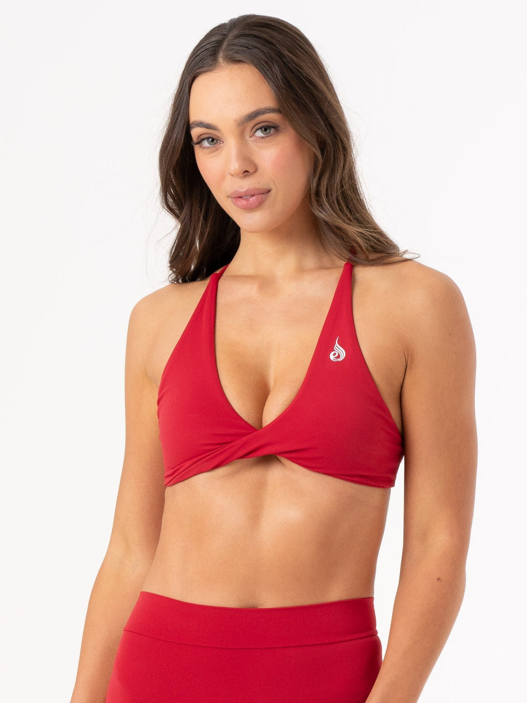 NKD Twist Sports Bra - Cherry Red Clothing Ryderwear