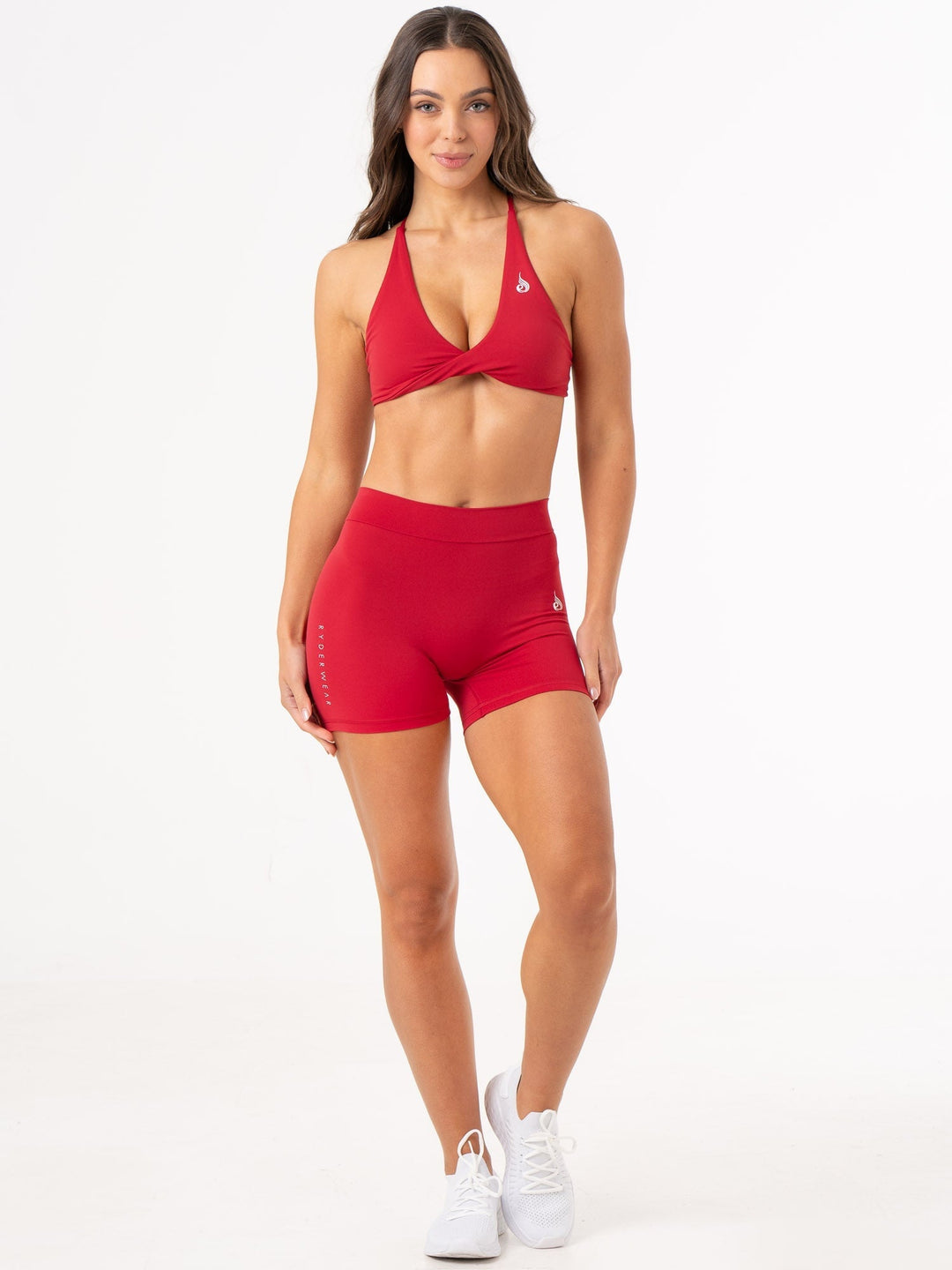 NKD Twist Sports Bra - Cherry Red Clothing Ryderwear
