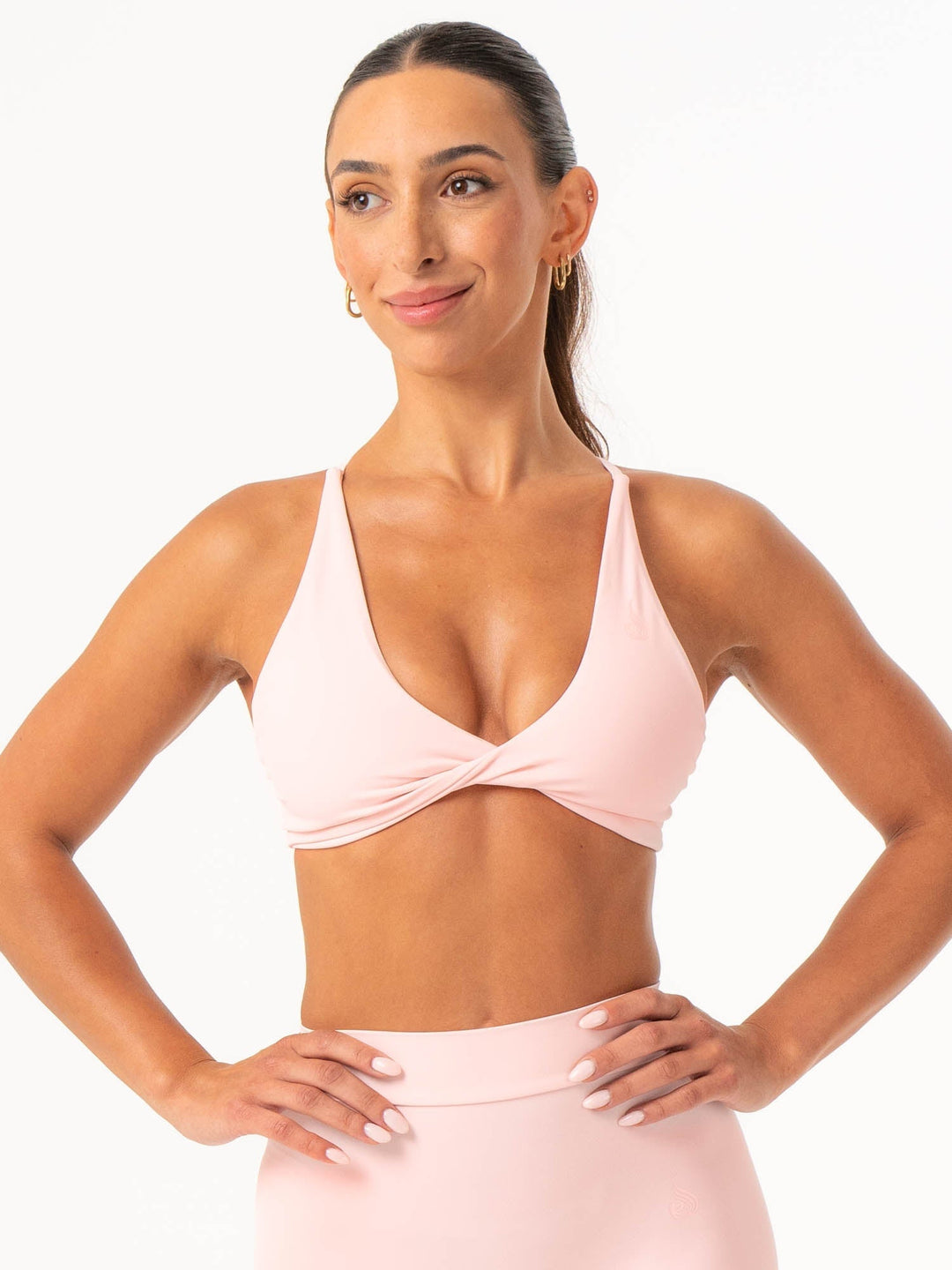 NKD Twist Sports Bra - Pink Musk Clothing Ryderwear Staging AU