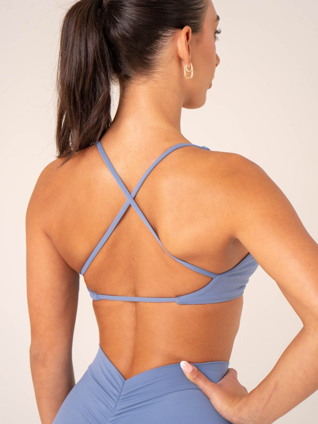 NKD Twist Sports Bra - Stonewash Blue Clothing Ryderwear
