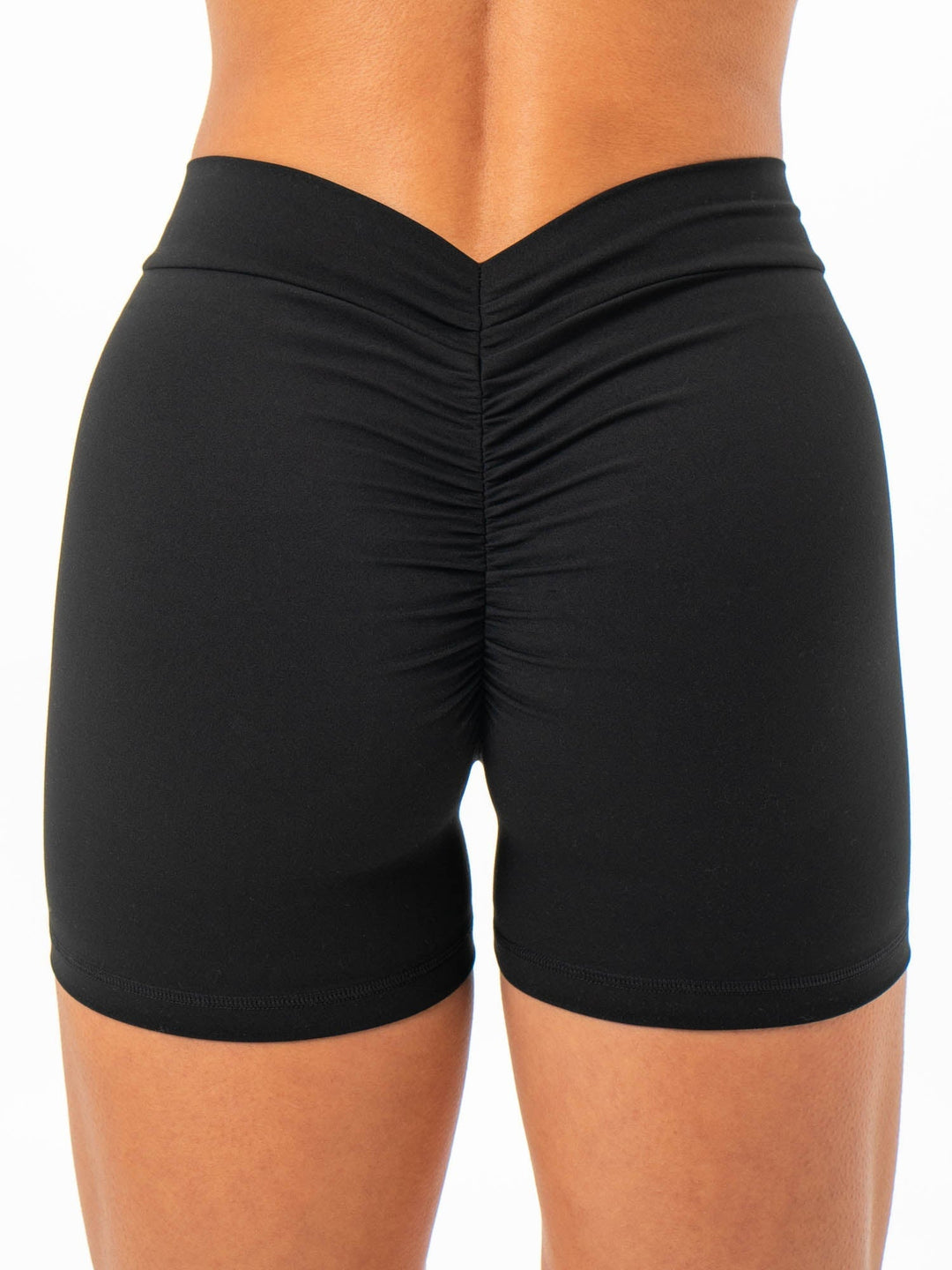 NKD V Scrunch Shorts - Black Clothing Ryderwear