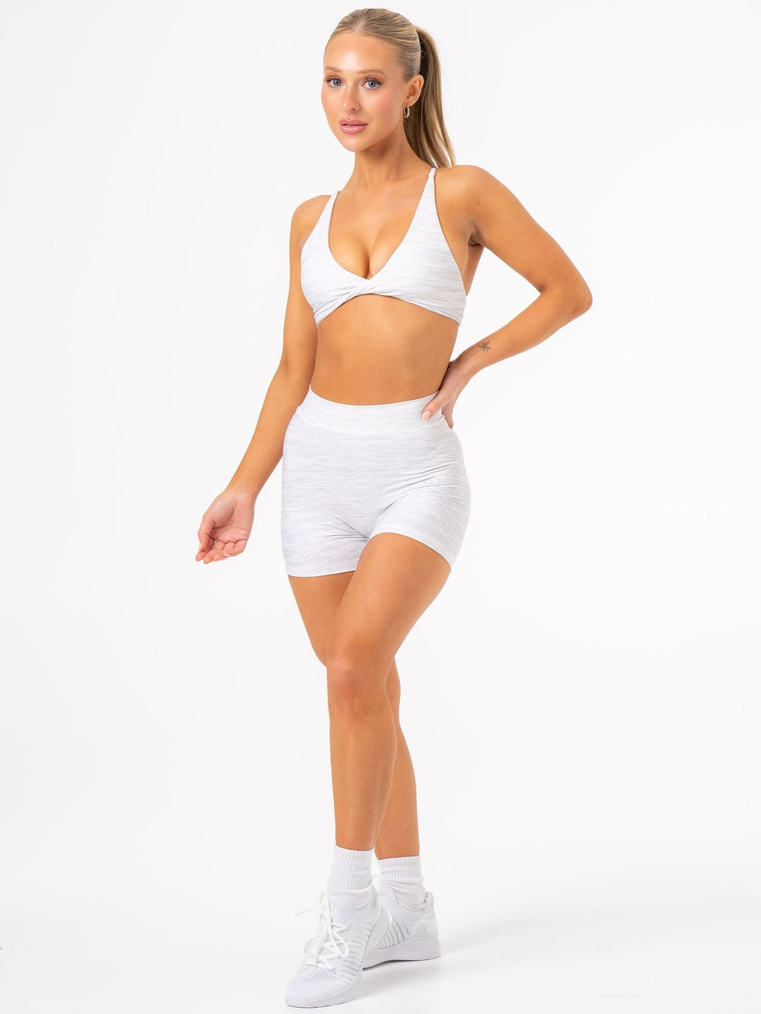 NKD V Scrunch Shorts - Grey Marl Clothing Ryderwear