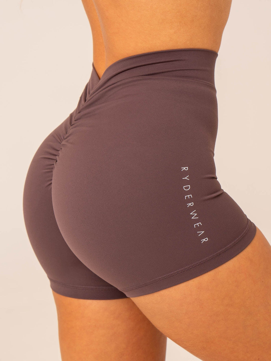 NKD V Scrunch Shorts - Plum Clothing Ryderwear