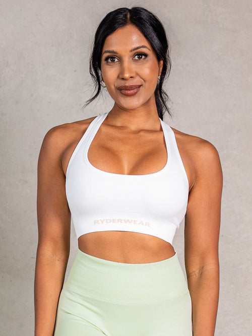NRG Seamless Scoop Neck Sports Bra White