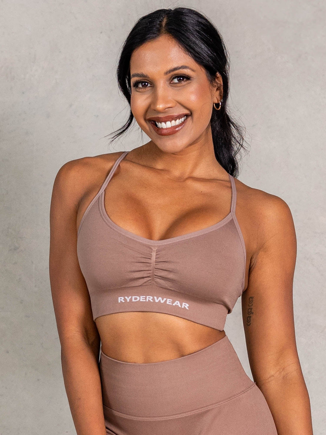 NRG Seamless Sports Bra - Almond Clothing Ryderwear
