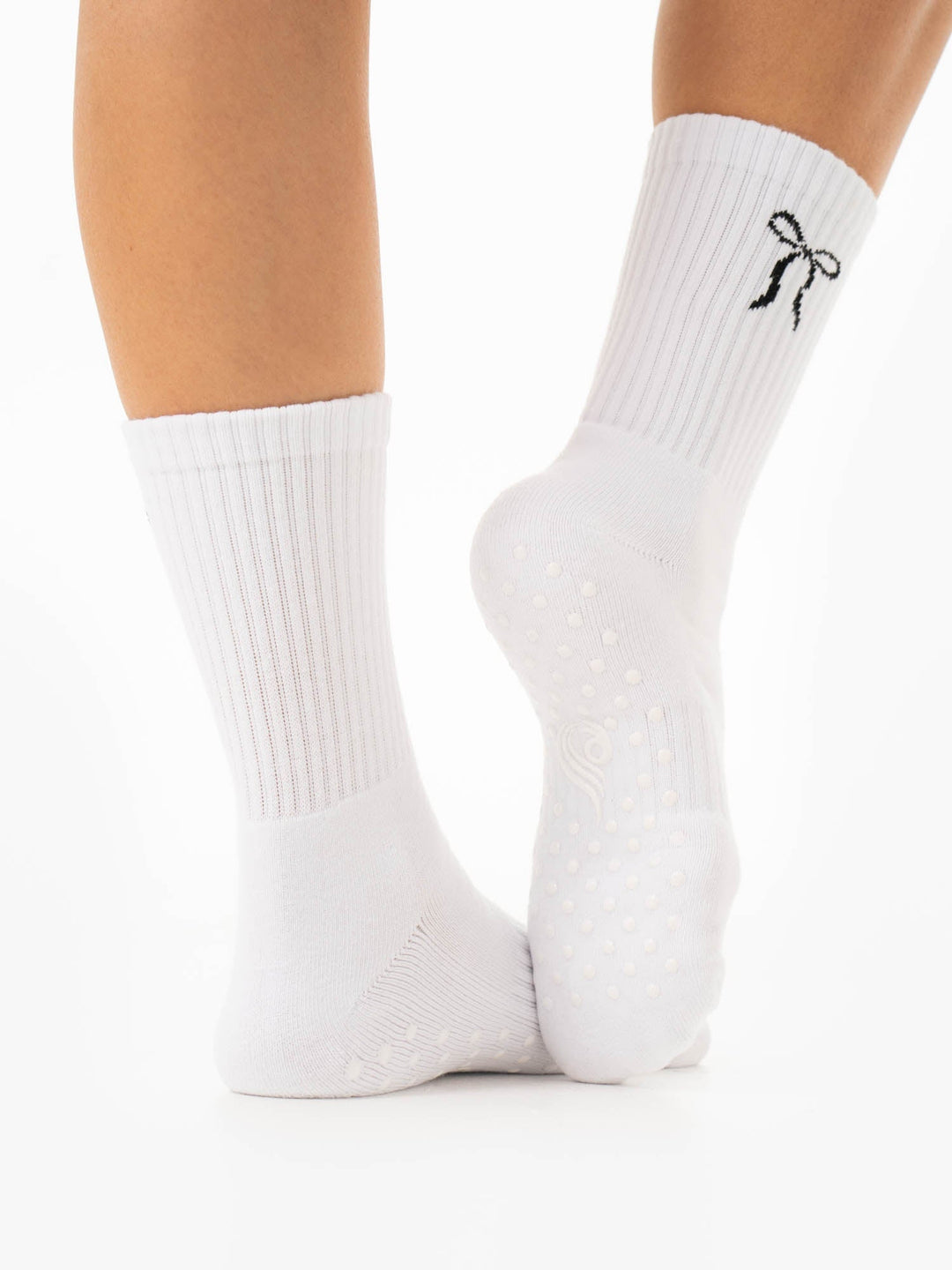 Pilates Bow Crew Socks - White Ryderwear Staging AU