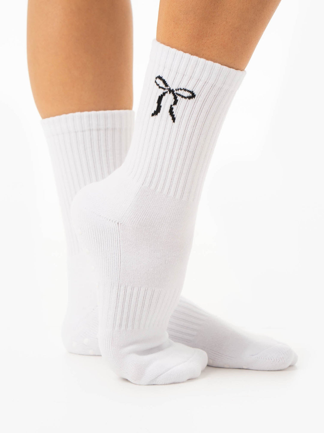 Pilates Bow Crew Socks - White Ryderwear Staging AU