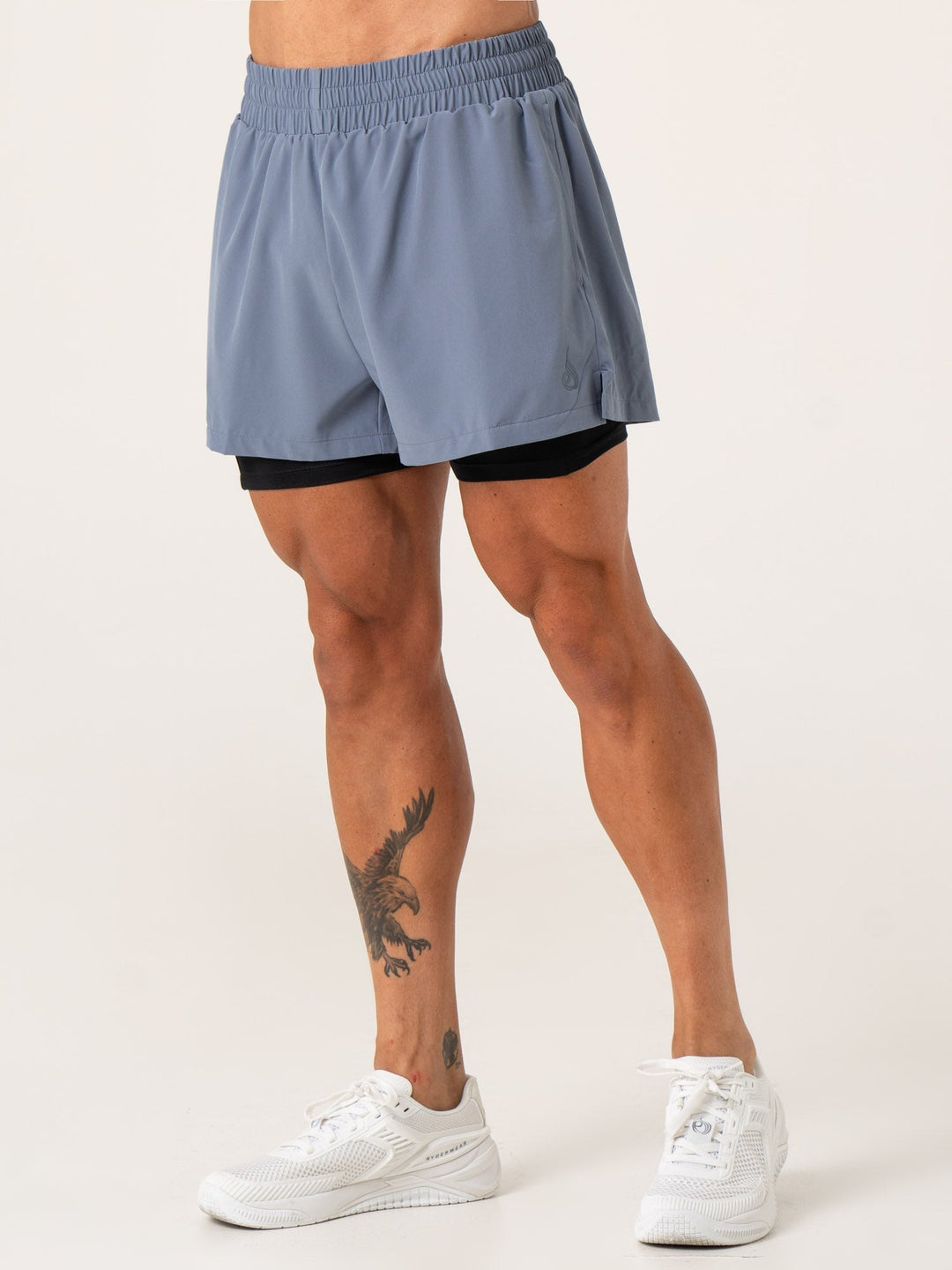Pursuit 2 In 1 Training Shorts - Denim Blue Clothing Ryderwear