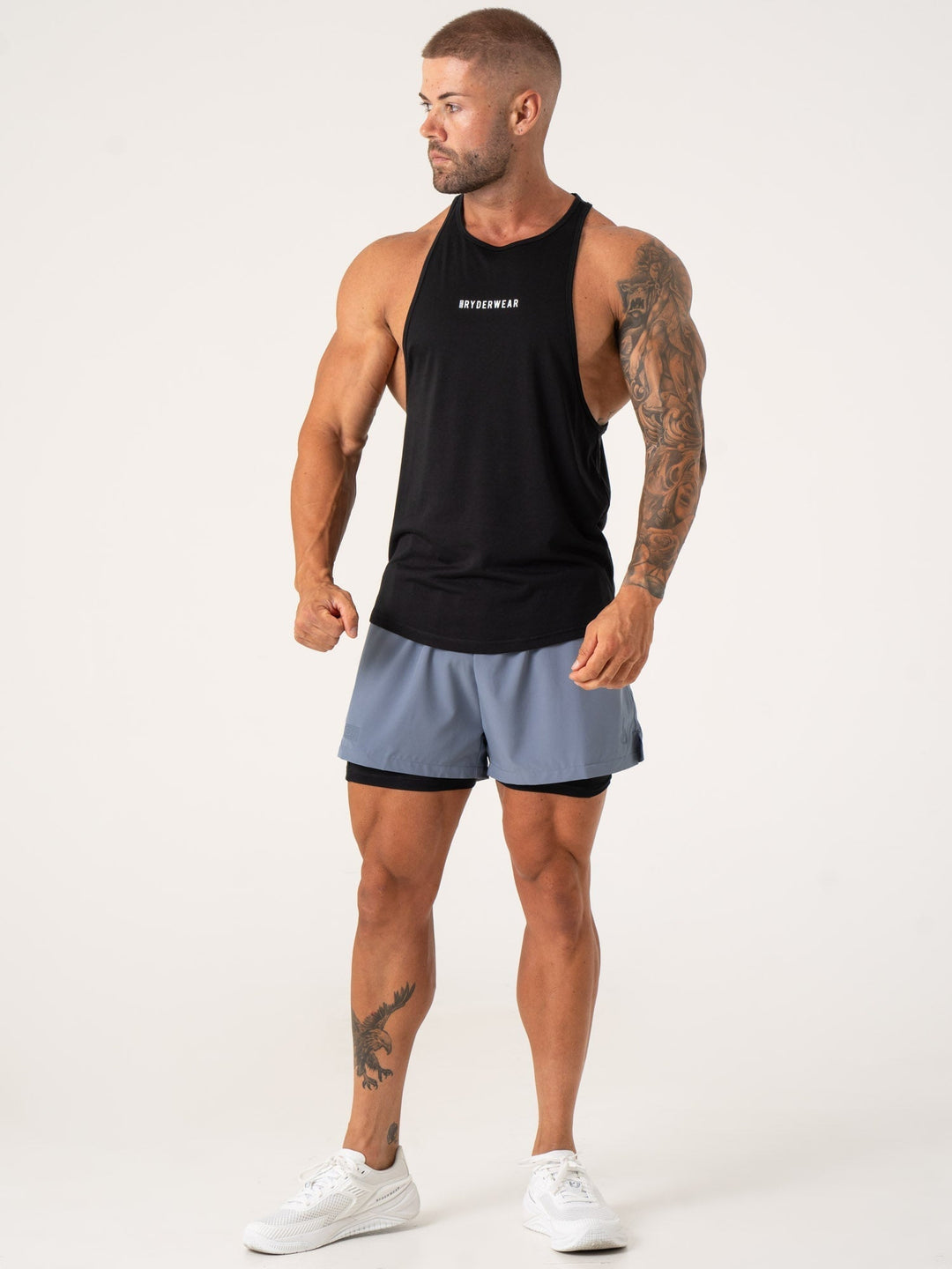 Pursuit 2 In 1 Training Shorts - Denim Blue Clothing Ryderwear