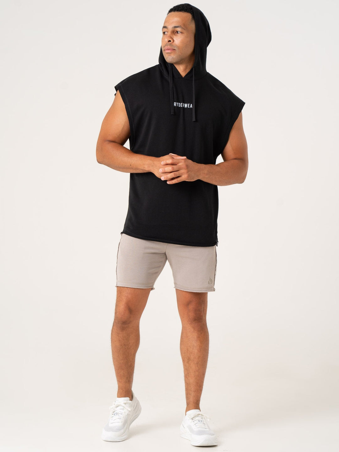 Pursuit Fleece Sleeveless Hoodie - Black Clothing Ryderwear