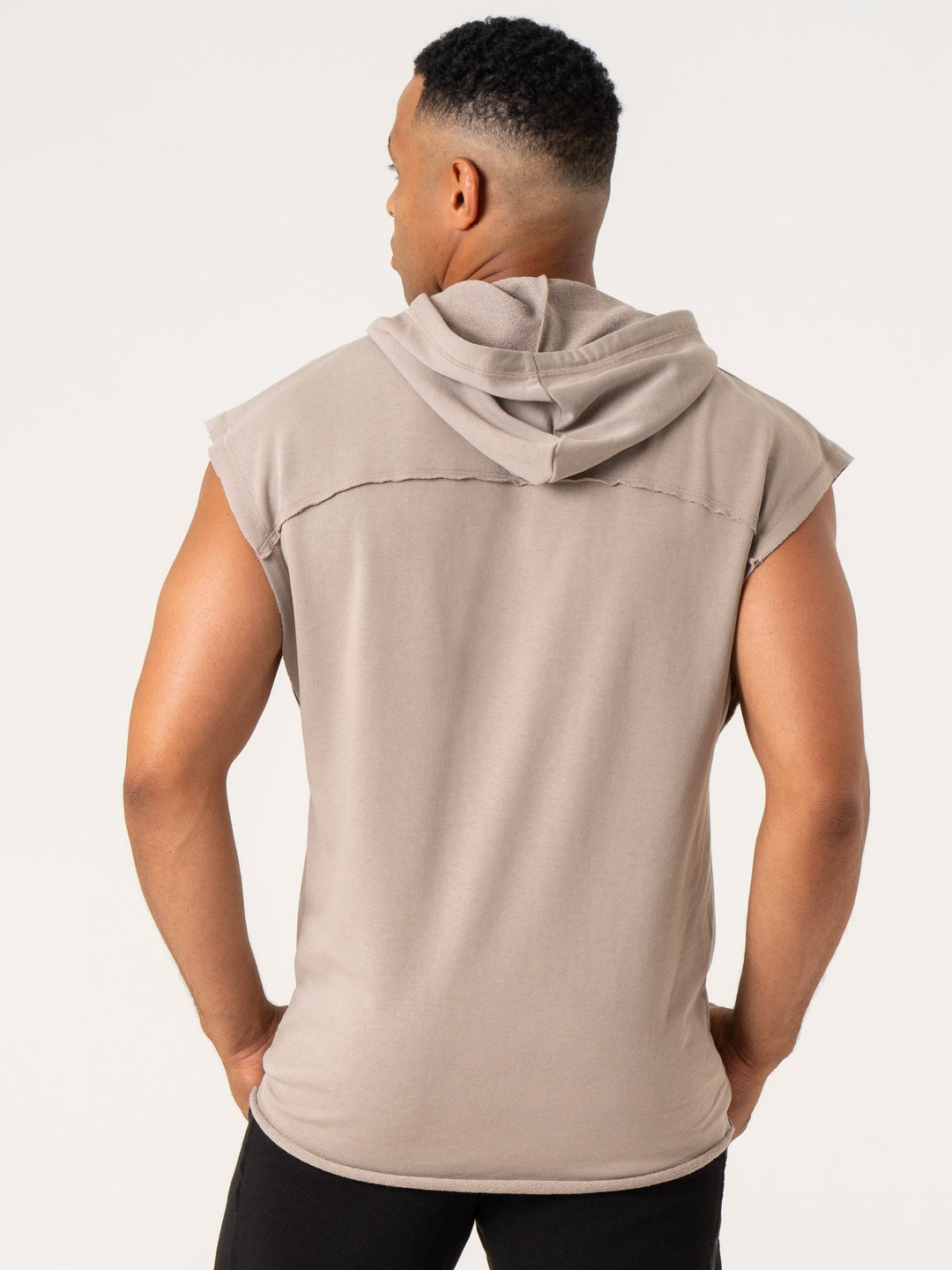 Pursuit Fleece Sleeveless Hoodie - Taupe Clothing Ryderwear
