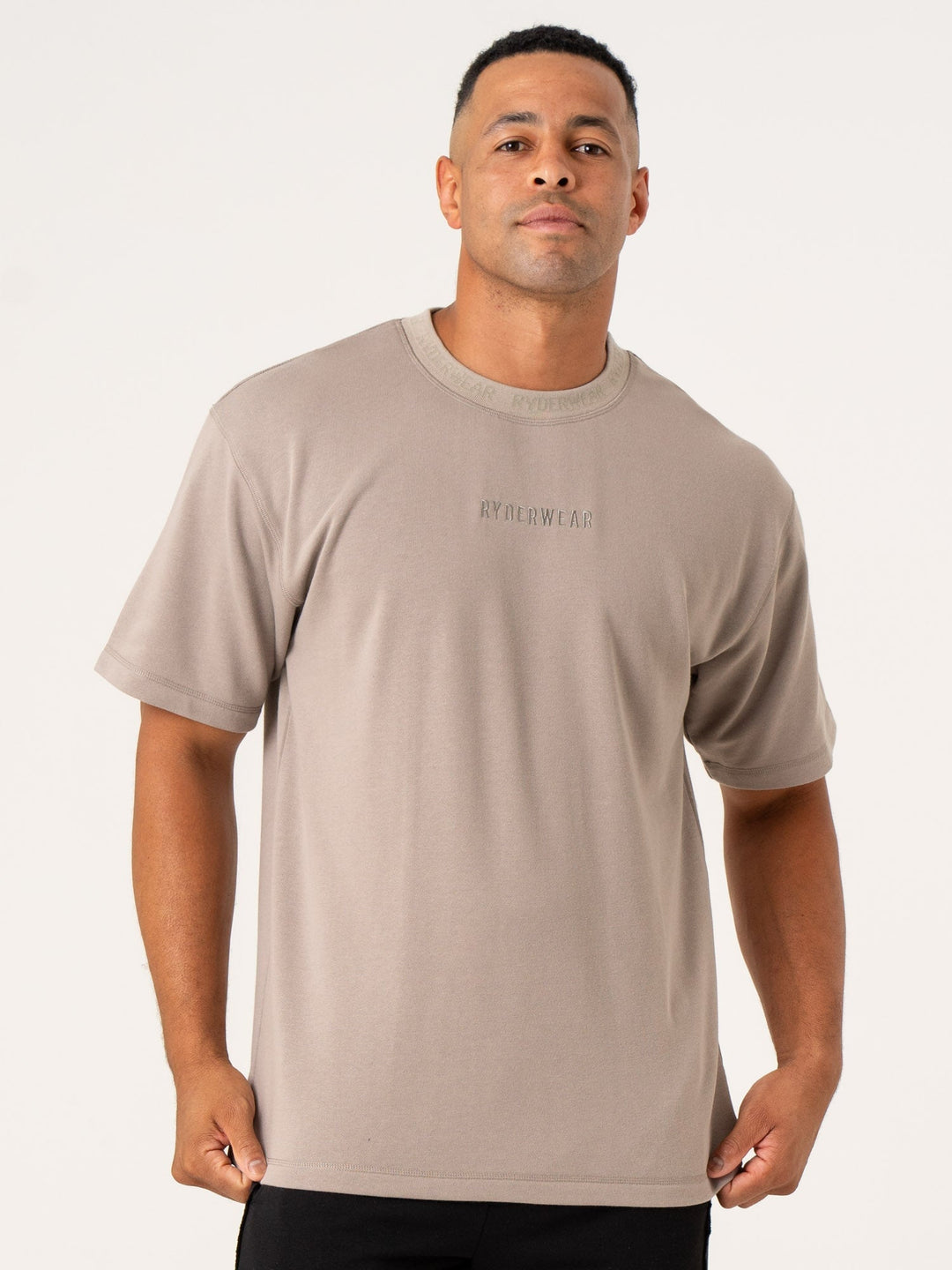 Pursuit Fleece T-Shirt - Taupe Clothing Ryderwear