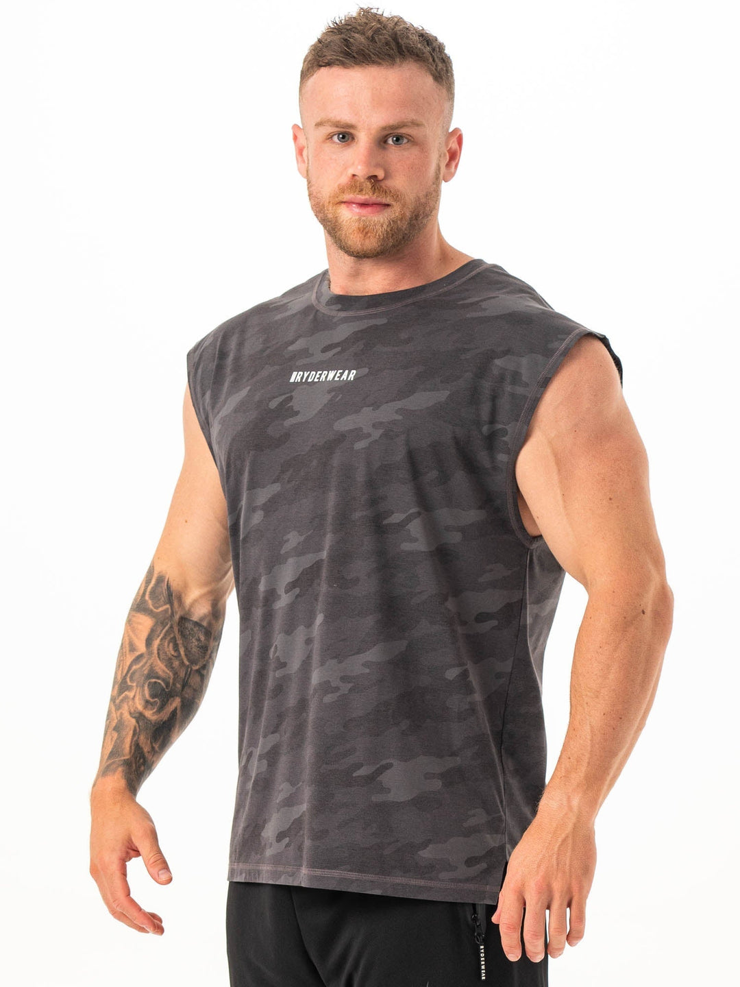 Pursuit Muscle Tank - Black Camo Clothing Ryderwear