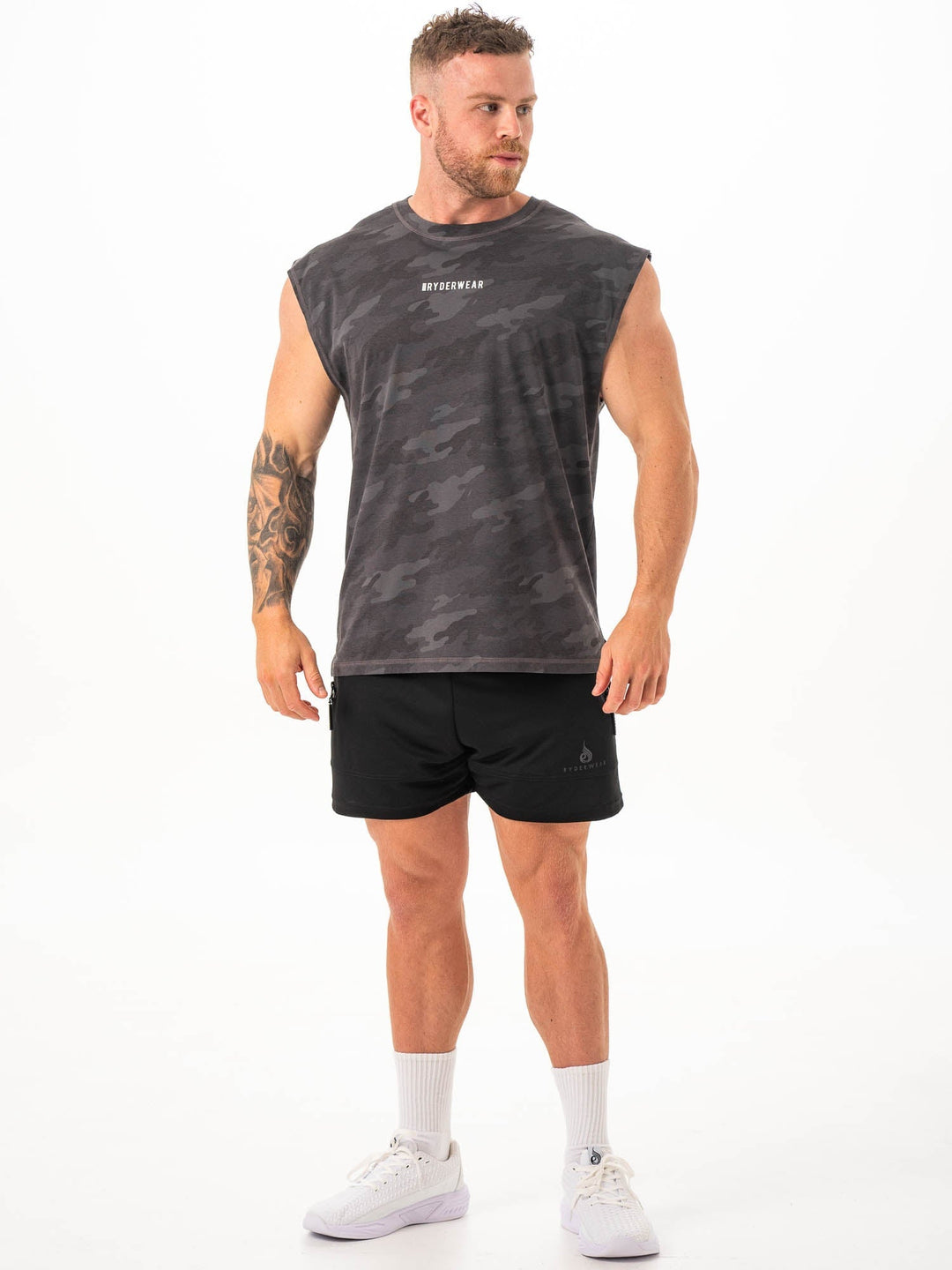 Pursuit Muscle Tank - Black Camo Clothing Ryderwear