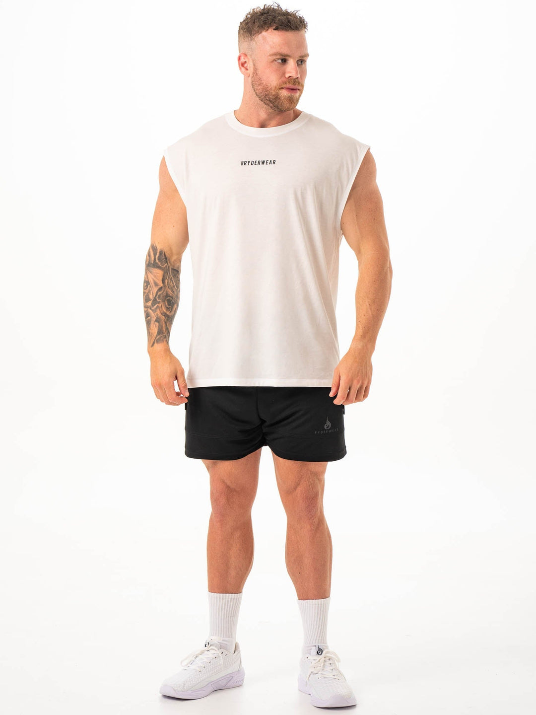 Pursuit Muscle Tank - White Clothing Ryderwear