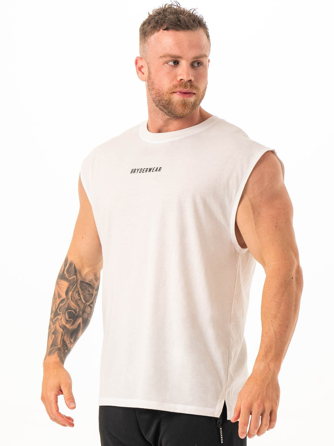 Pursuit Muscle Tank - White Clothing Ryderwear