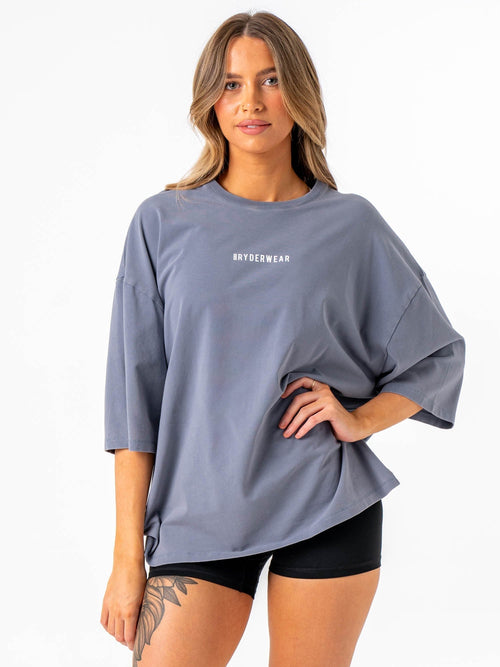 Pursuit Oversized T-Shirt Denim Blue Stonewash
