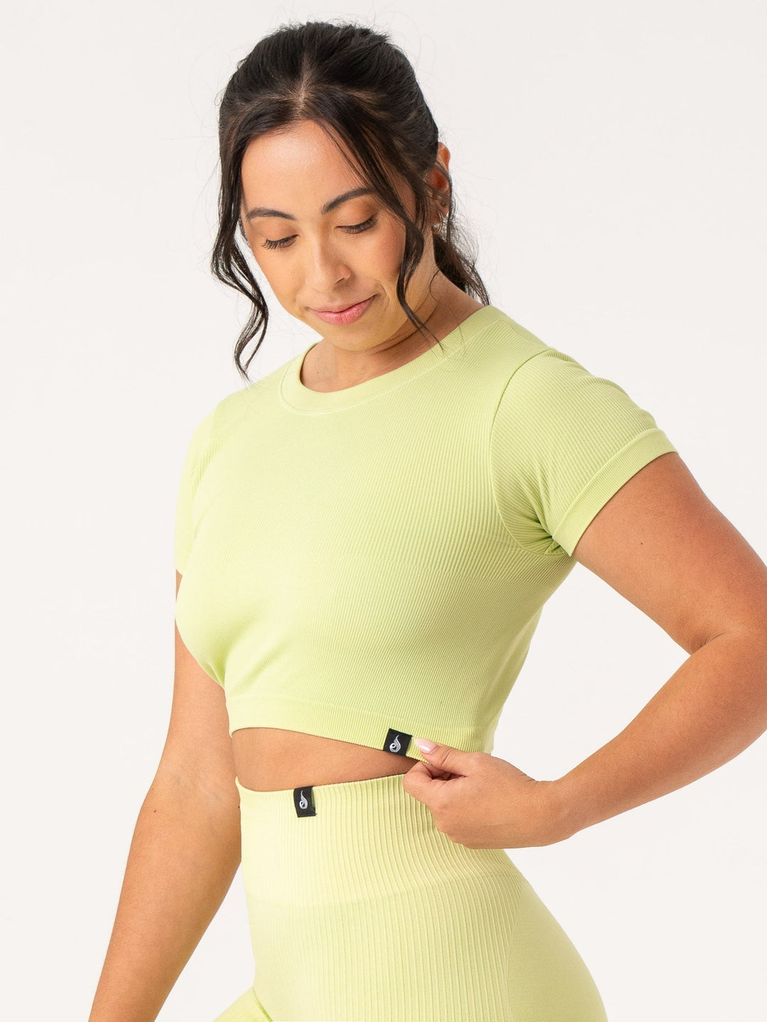 Rib Seamless T-Shirt - Lime Clothing Ryderwear