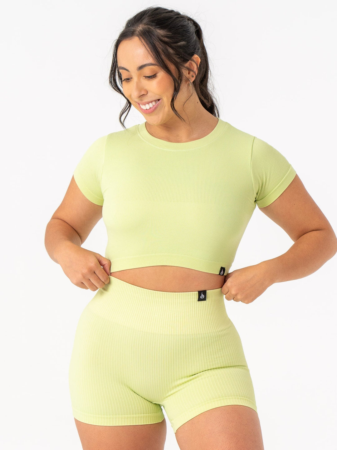 Rib Seamless T-Shirt - Lime Clothing Ryderwear