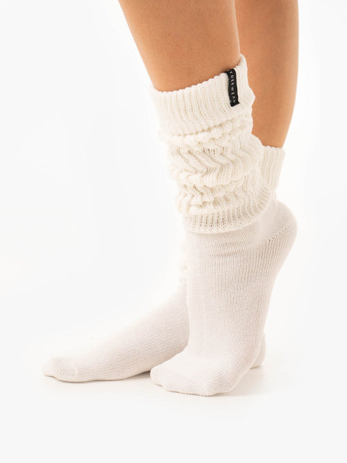 Scrunch Crew Socks White