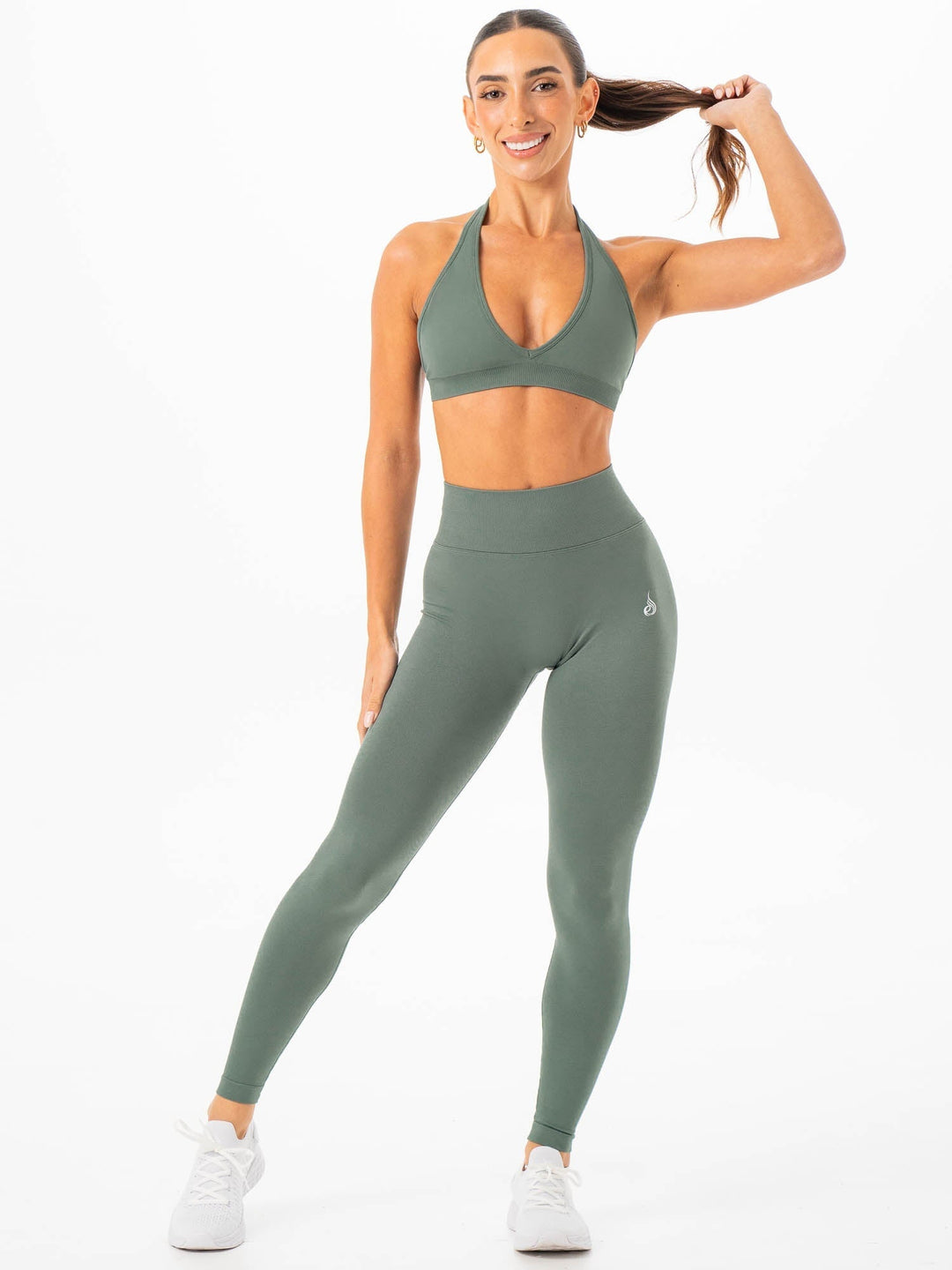 Sculpt Seamless Halter Bra - Forest Clothing Ryderwear