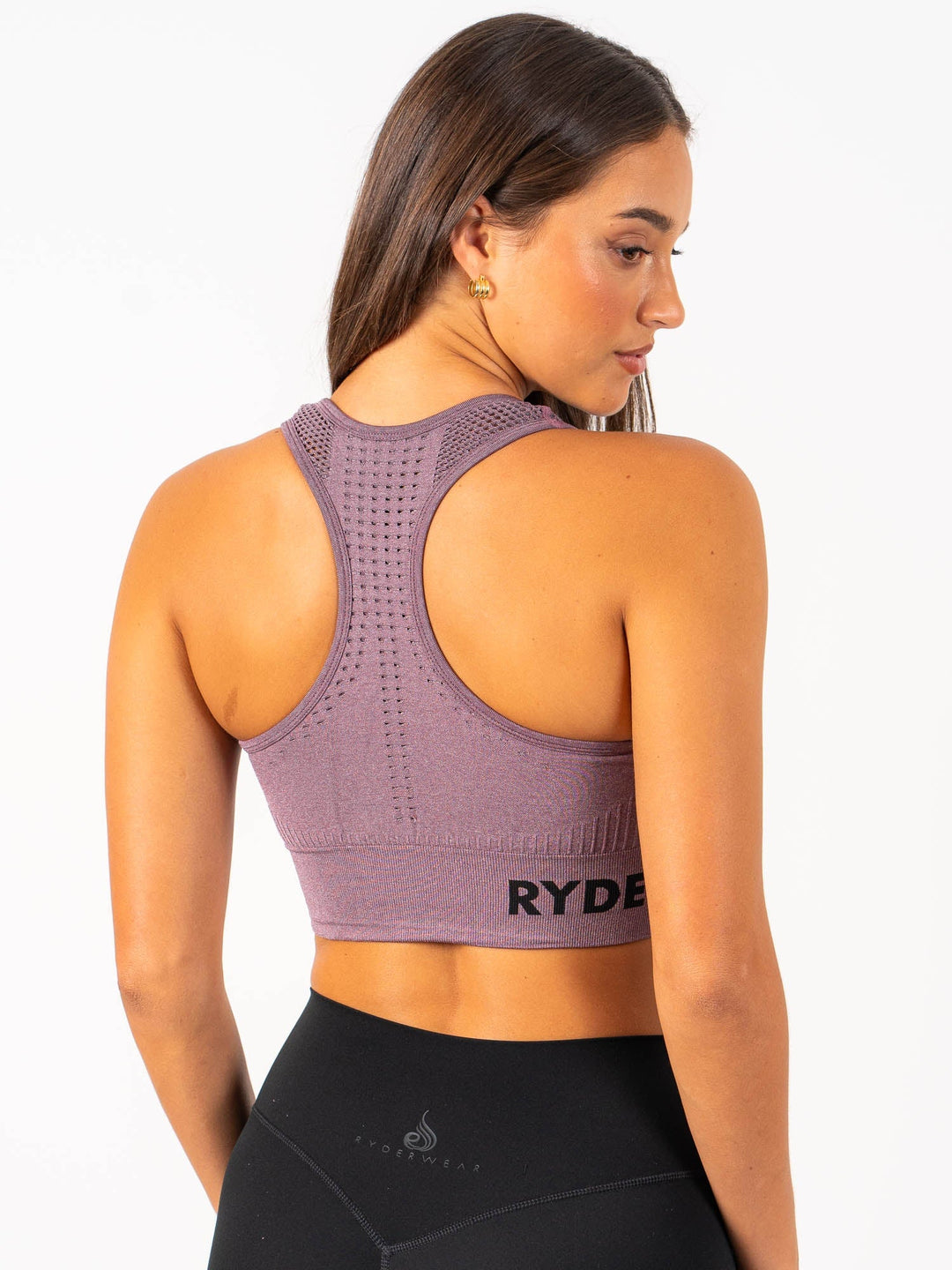 Seamless Staples Sports Bra - Purple Marl Clothing Ryderwear