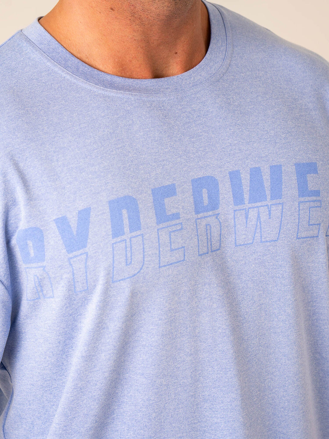 Soft Tech Oversized T-Shirt - Blue Marl Clothing Ryderwear