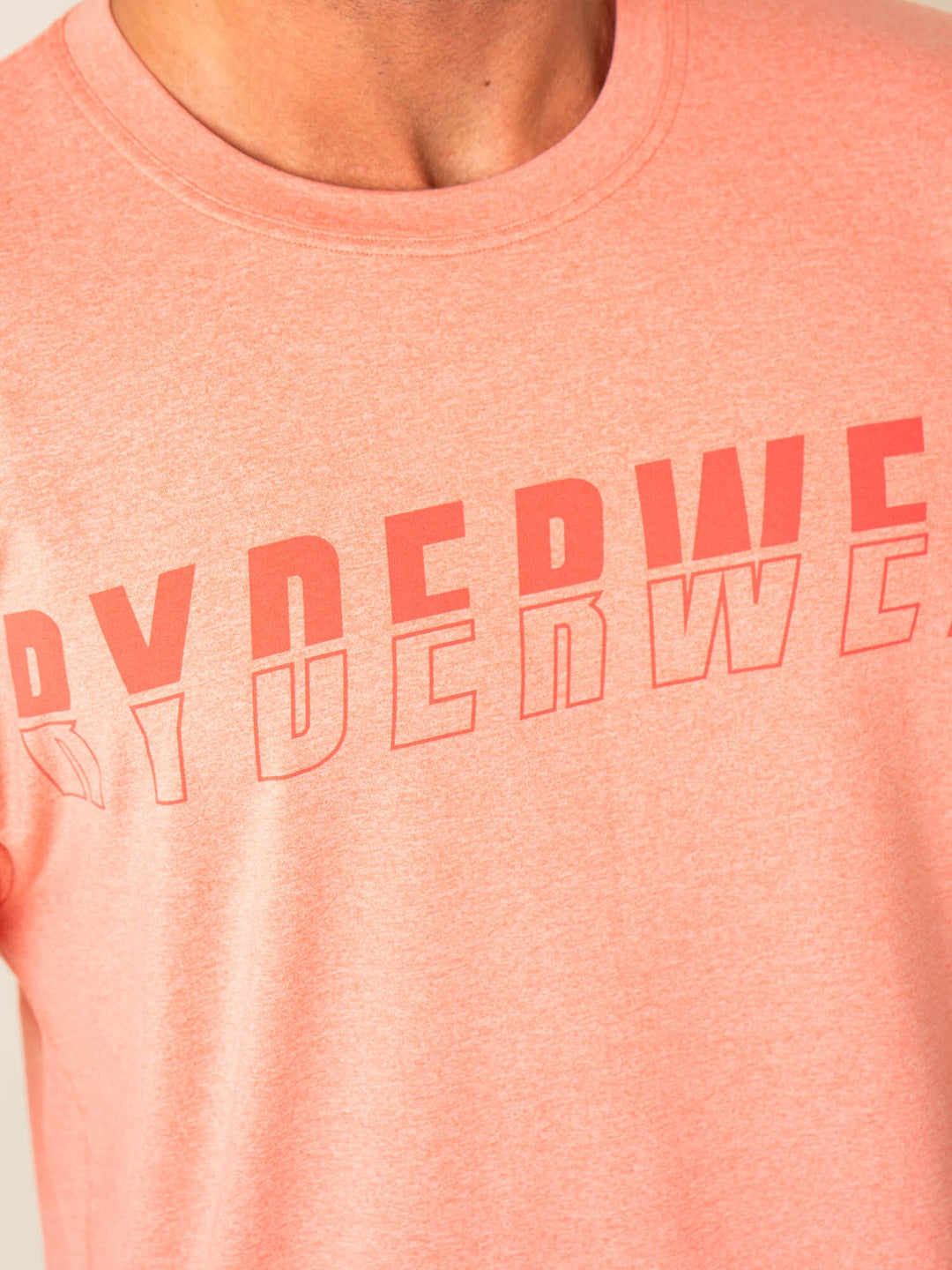 Soft Tech Oversized T-Shirt - Coral Marl Clothing Ryderwear
