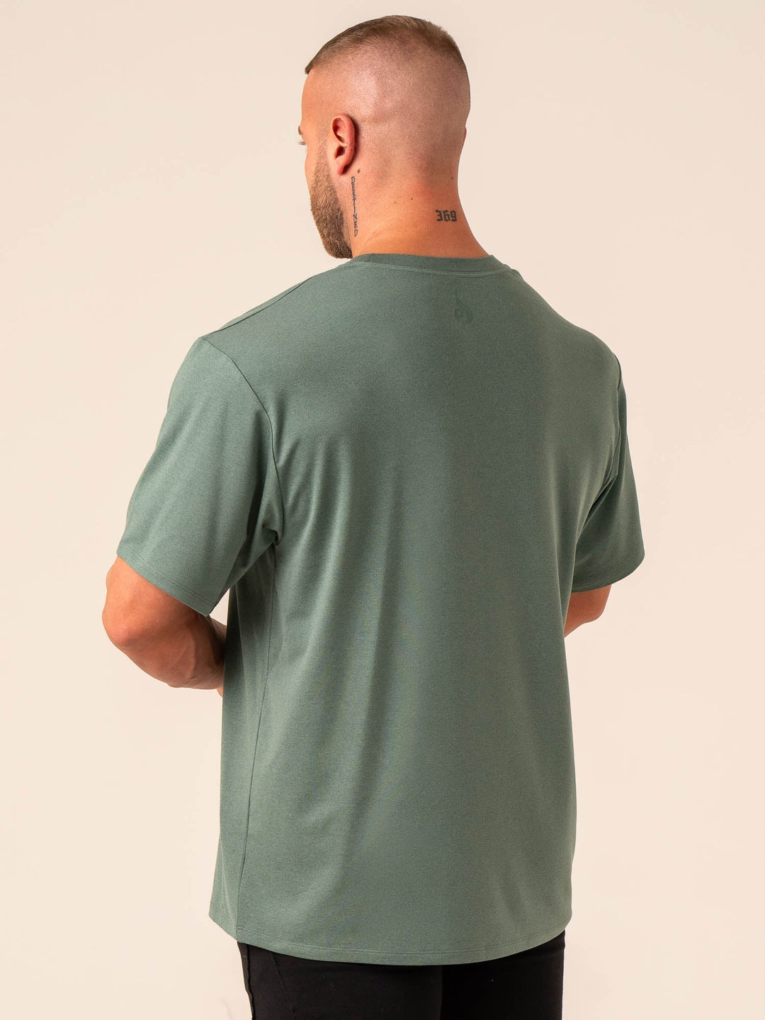 Soft Tech Oversized T-Shirt - Fern Green Marl Clothing Ryderwear