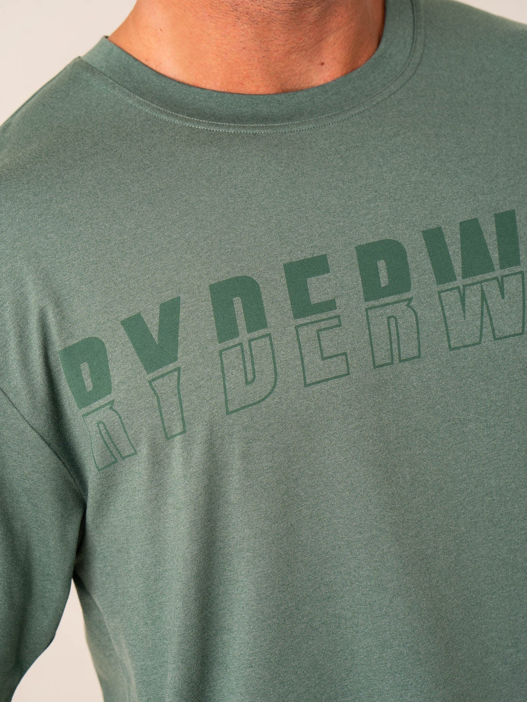 Soft Tech Oversized T-Shirt - Fern Green Marl Clothing Ryderwear