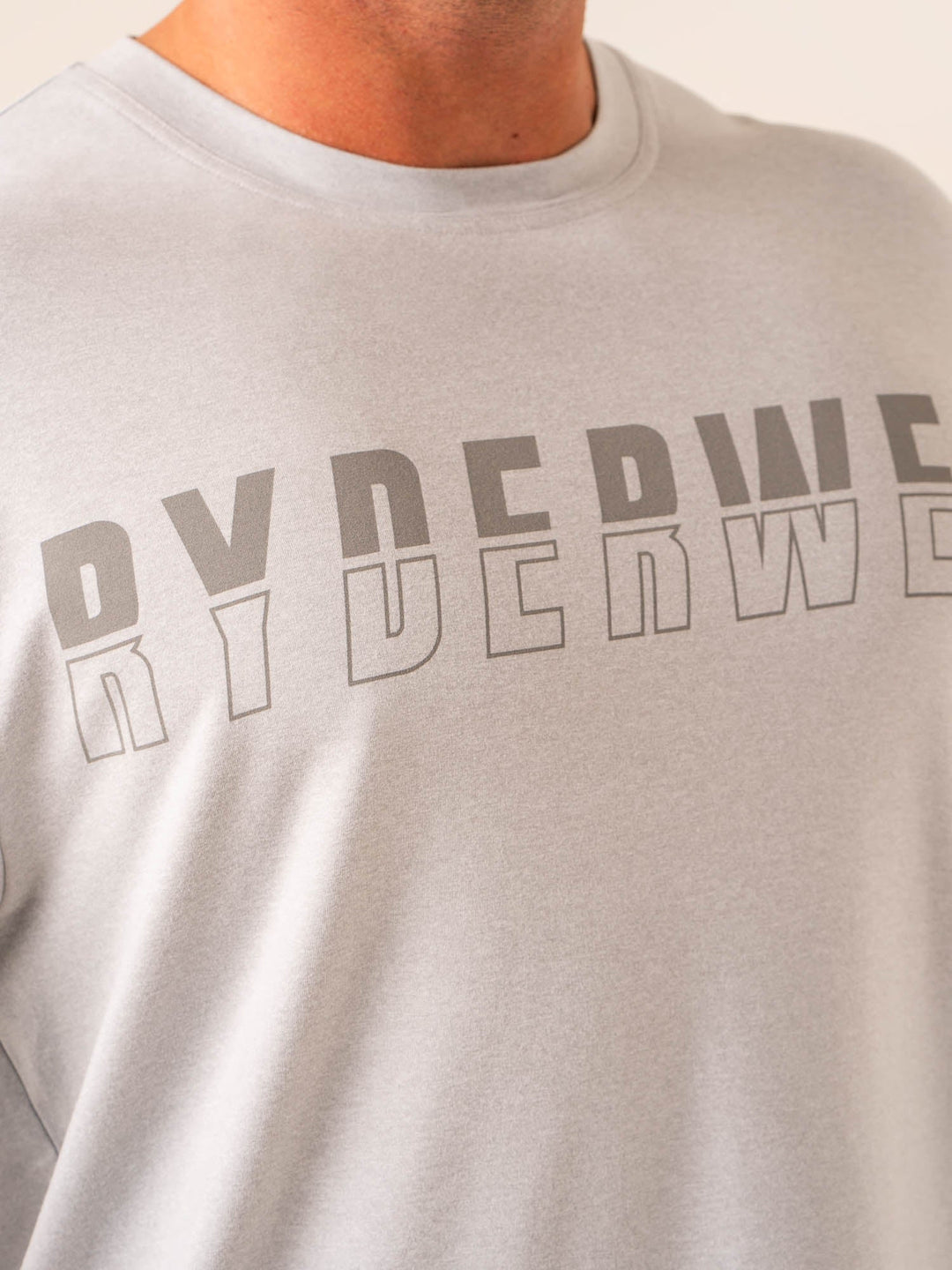 Soft Tech Oversized T-Shirt - Grey Marl Clothing Ryderwear