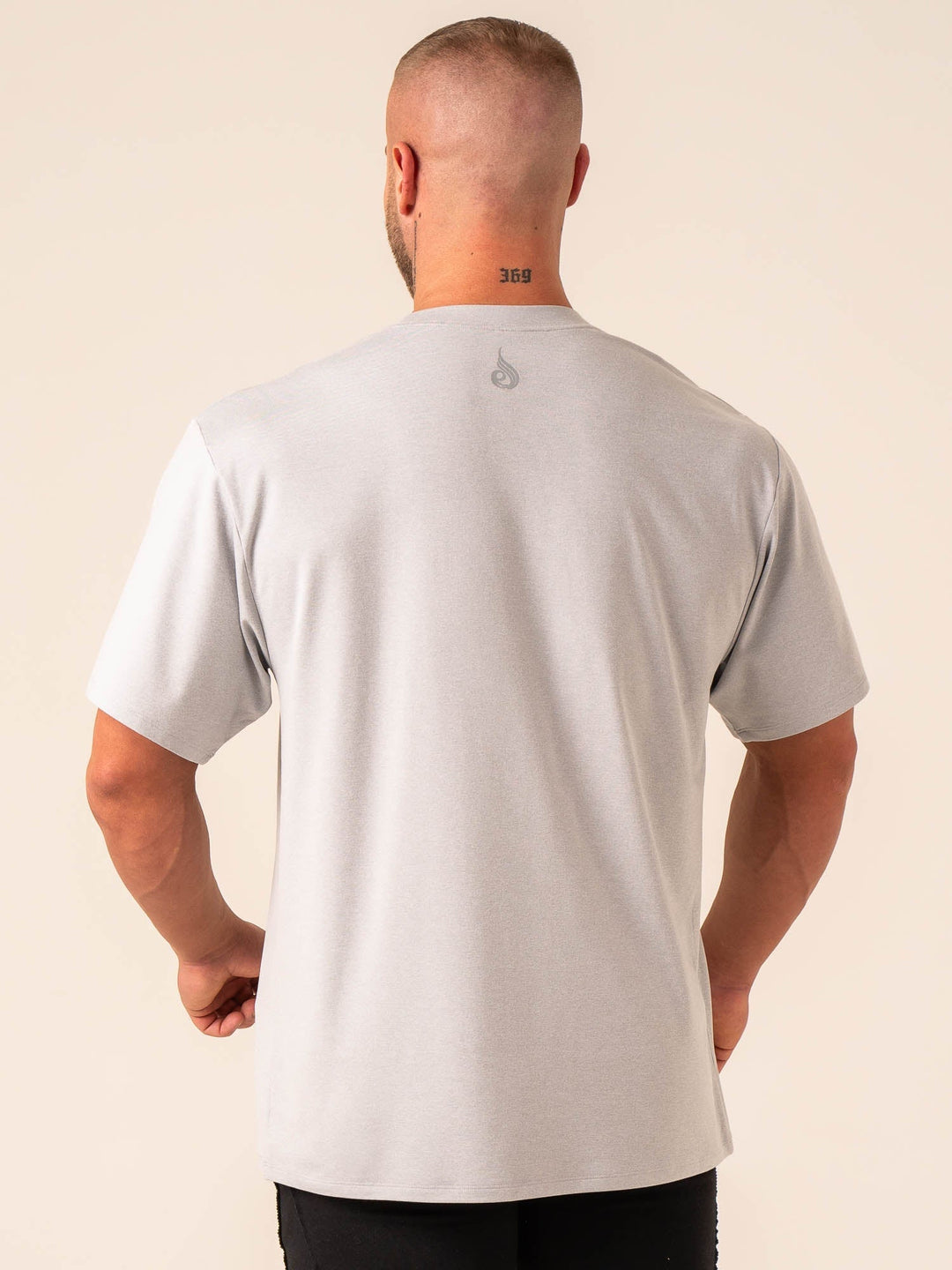 Soft Tech Oversized T-Shirt - Grey Marl Clothing Ryderwear