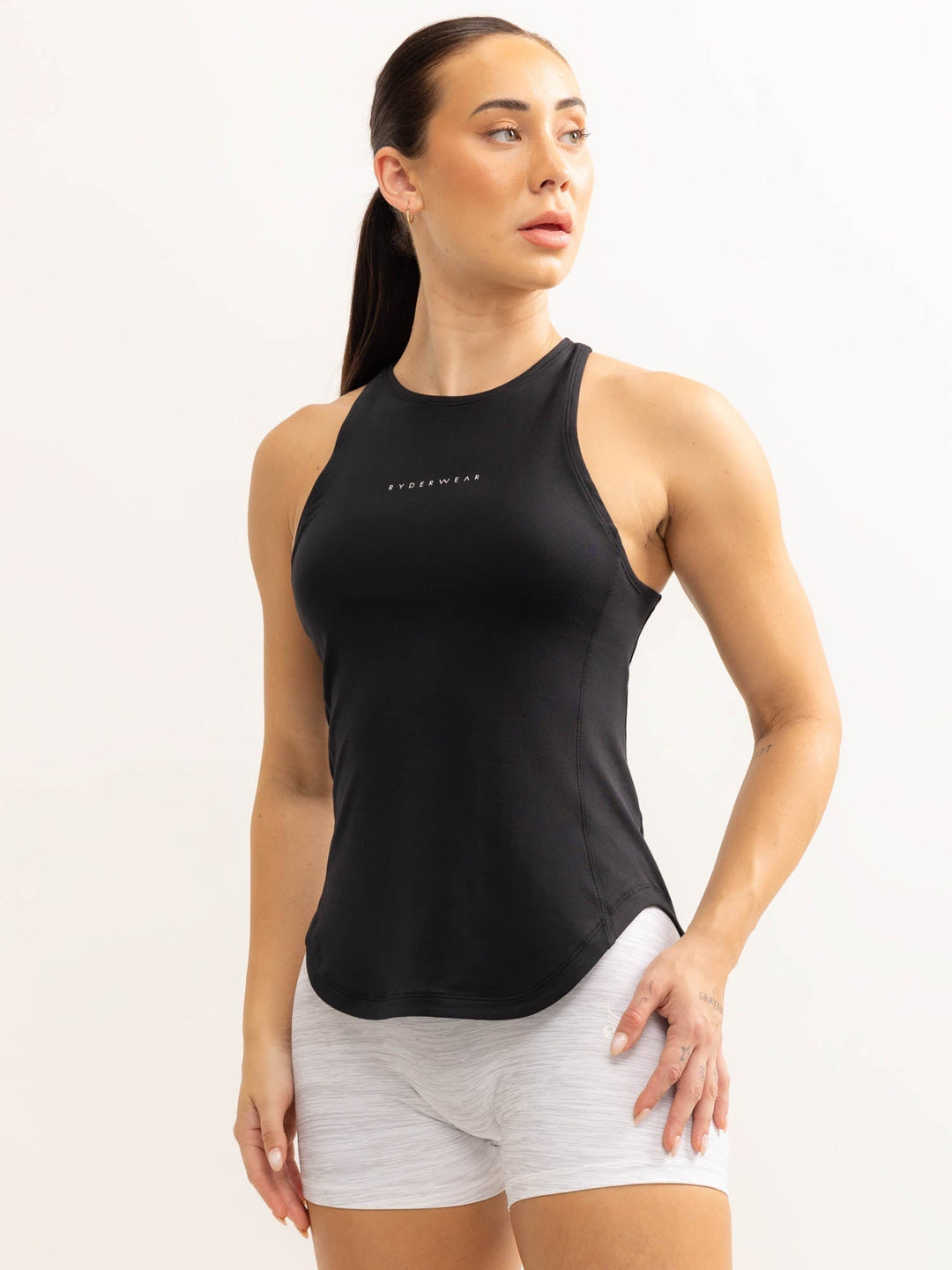 Soft Tech Slim Fit Tank - Black Clothing Ryderwear
