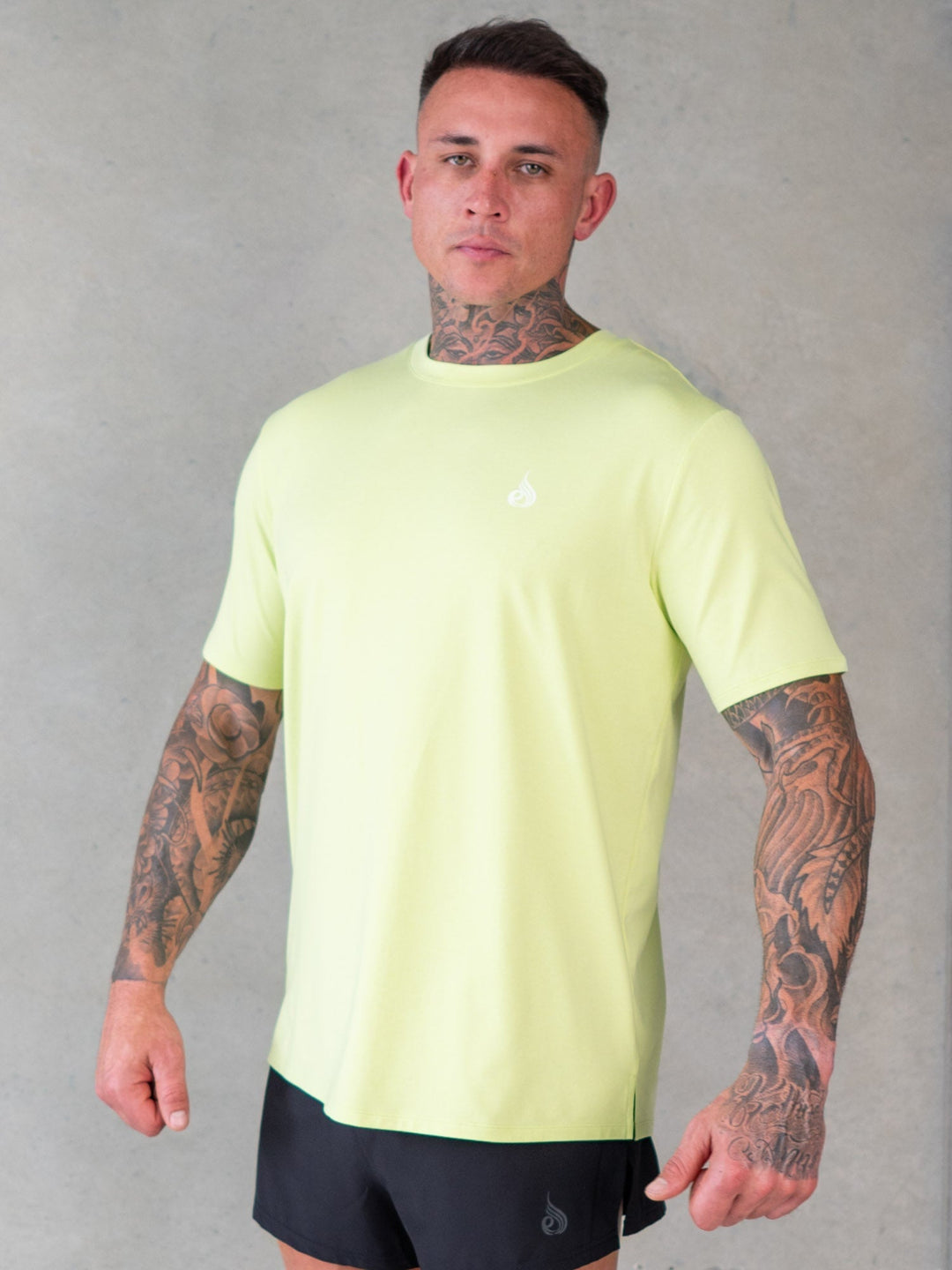 Soft Tech T-Shirt - Lime Marl Clothing Ryderwear