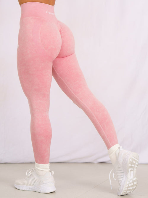 Stonewash Scrunch Seamless Leggings Coral Stonewash
